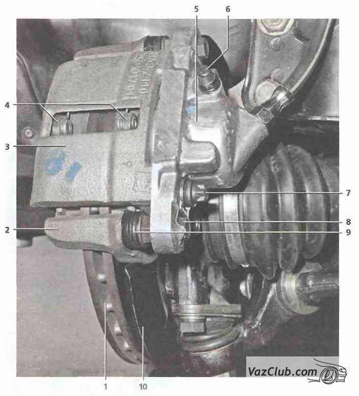 передняя тормозная система lada kalina