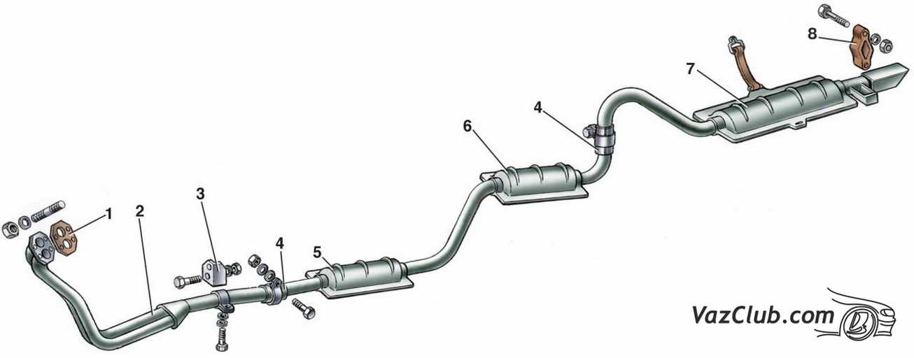глушитель ваз 2107, ваз 2105, ваз 2104