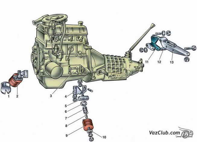 подушки двигателя ваз 2109 
