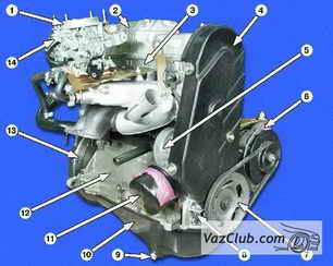 внешний вид двигателя ваз 2108, ваз 2109, ваз 21099