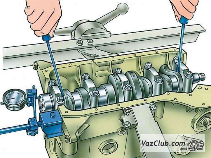 осевой зазор коленвала ваз 2107, ваз 2105, ваз 2104