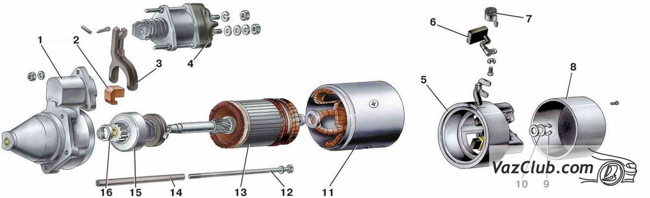 сборка стартера ваз 2107, ваз 2105, ваз 2104