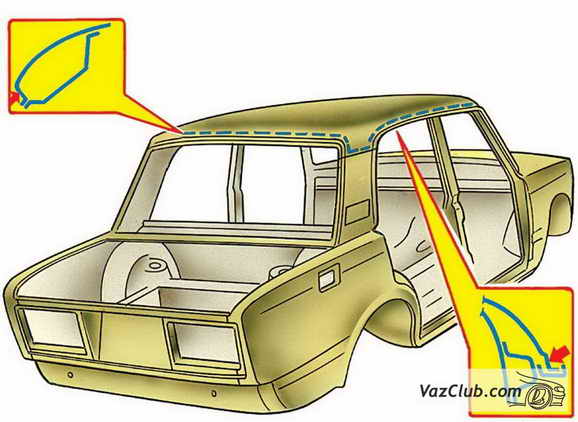 замена крыши ваз 2107, ваз 2105, ваз 2104