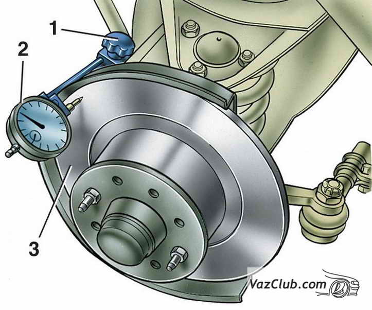 проверка осевого биения тормозного диска ваз 2107, ваз 2105, ваз 2104