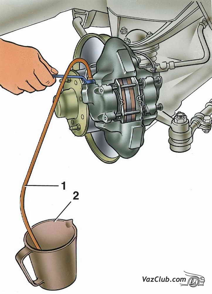 удаление воздуха из гидропривода тормозов ваз 2107, ваз 2105, ваз 2104