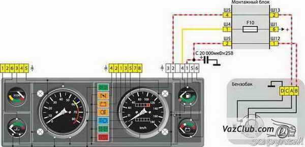 схема указателя топлива в баке ваз 2107 2105
