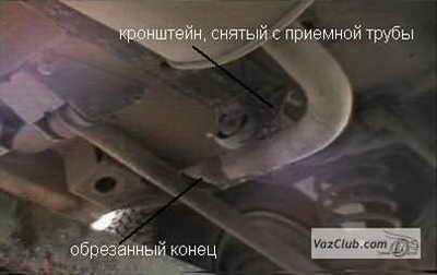 обрезка трубы глушителя 21214