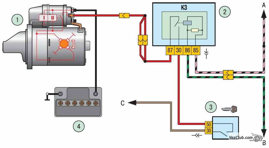 схема стартера лада приора